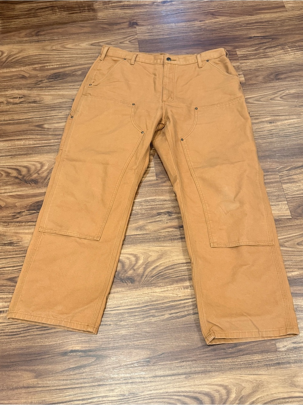 Vintage Carhartt Double Knee Duck Work Pants Brown 36x30 B136 Union Made USA